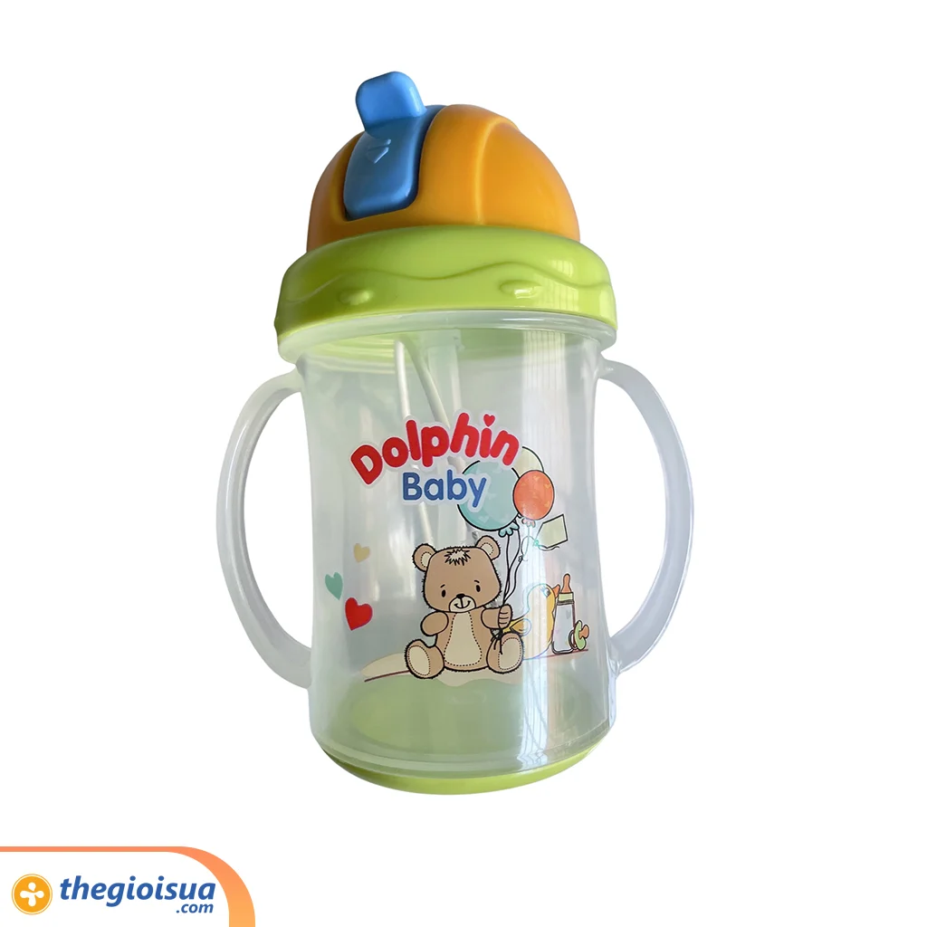 Bình uống nước có ống hút Dolphin