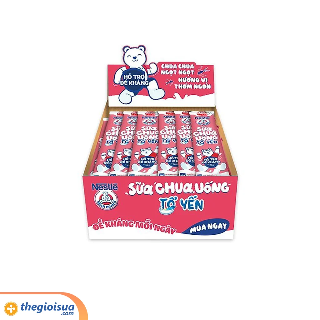 Sữa Chua Uống Nestle Gấu Hương Dâu túi 75ml – Thùng 28 túi