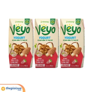 Sữa chua uống Veyo Yogurt vị dâu nhật 180ml – Lốc 3 hộp, thùng 10 lốc