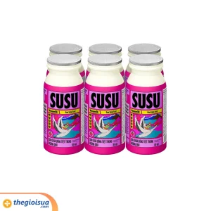 Sữa chua uống tiệt trùng hương dâu Vinamilk Susu chai 80ml