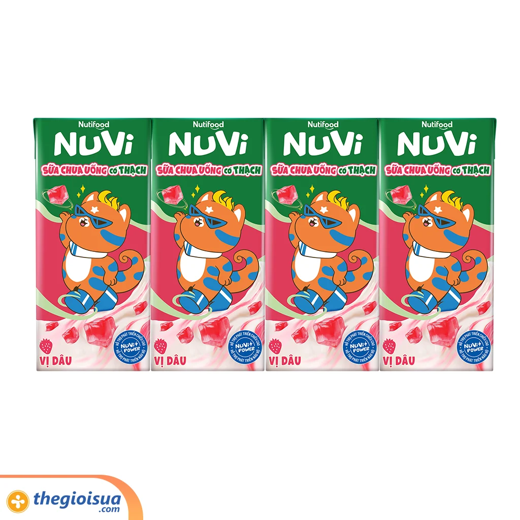 Sữa chua uống NuVi Dâu có thạch hộp 170ml
