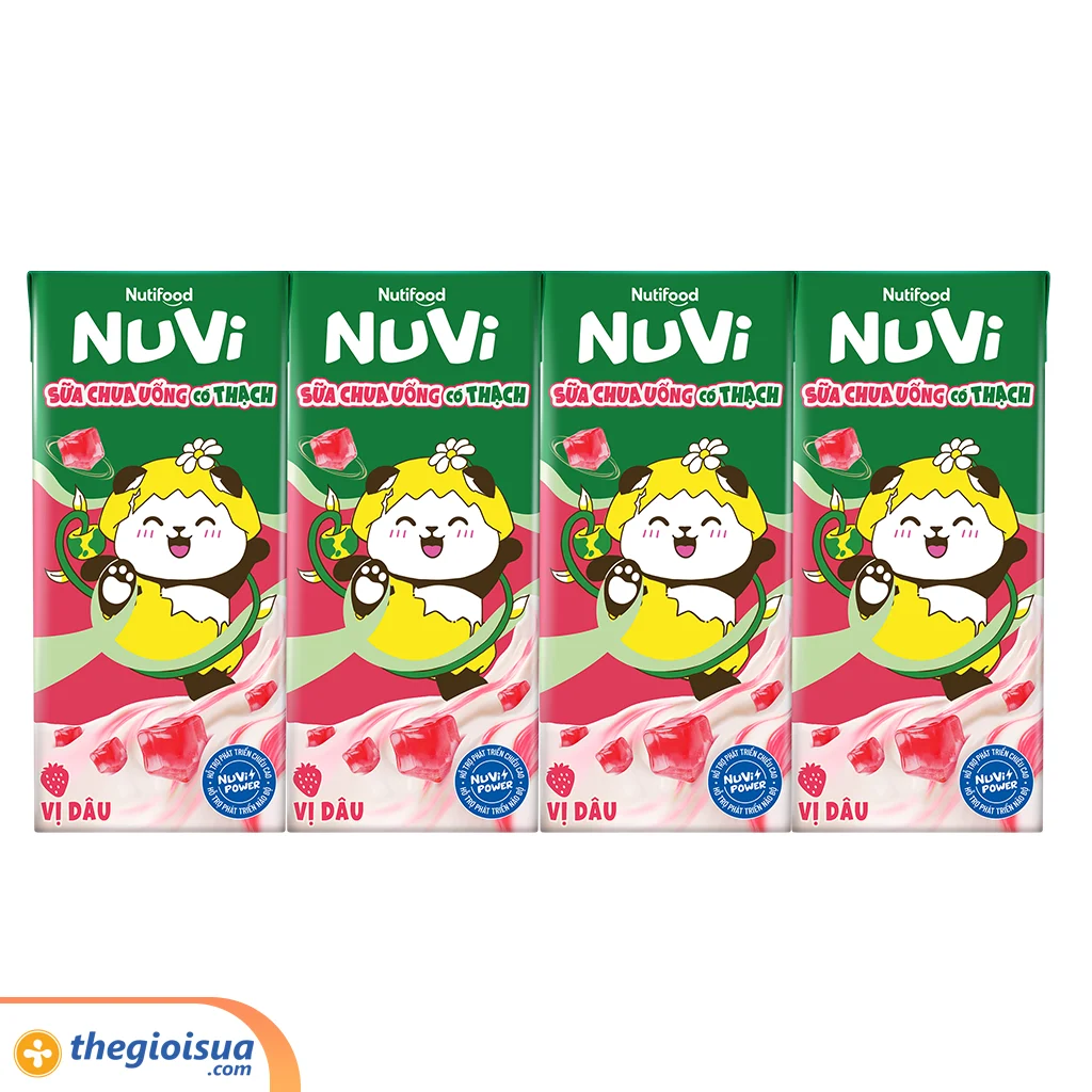 Sữa chua uống NuVi Dâu có thạch hộp 170ml