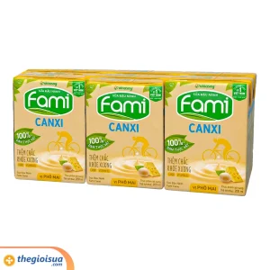 Sữa đậu nành Fami Canxi vị phô mai lốc 6x200ml - thùng 6 lốc