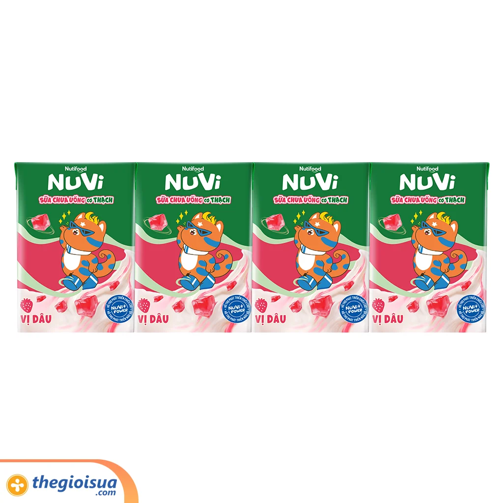 Sữa chua uống NuVi Dâu có thạch hộp 100ml