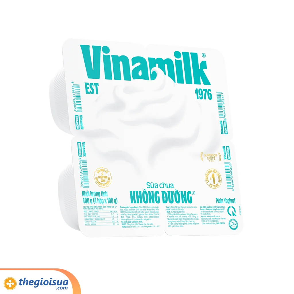 Sữa chua Vinamilk không đường