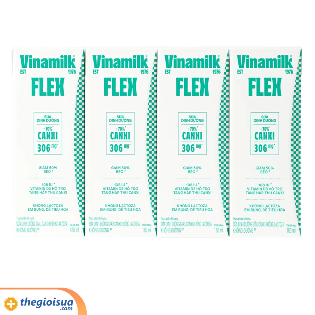 Sữa dinh dưỡng không đường Vinamilk Flex 180ml