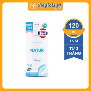 Bình sữa Natur UHappy 120ml Cổ nhỏ