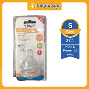 Vỉ 2 núm ty Pureen cổ rộng Size S