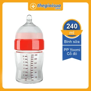 Bình sữa cao cấp PP Yoomi Cổ đỏ 240 ml