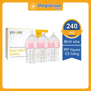 Bình sữa cao cấp PP Yoomi Cổ hồng 240 ml