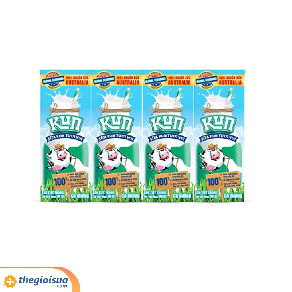 Sữa Kun tươi vui có đường 180ml