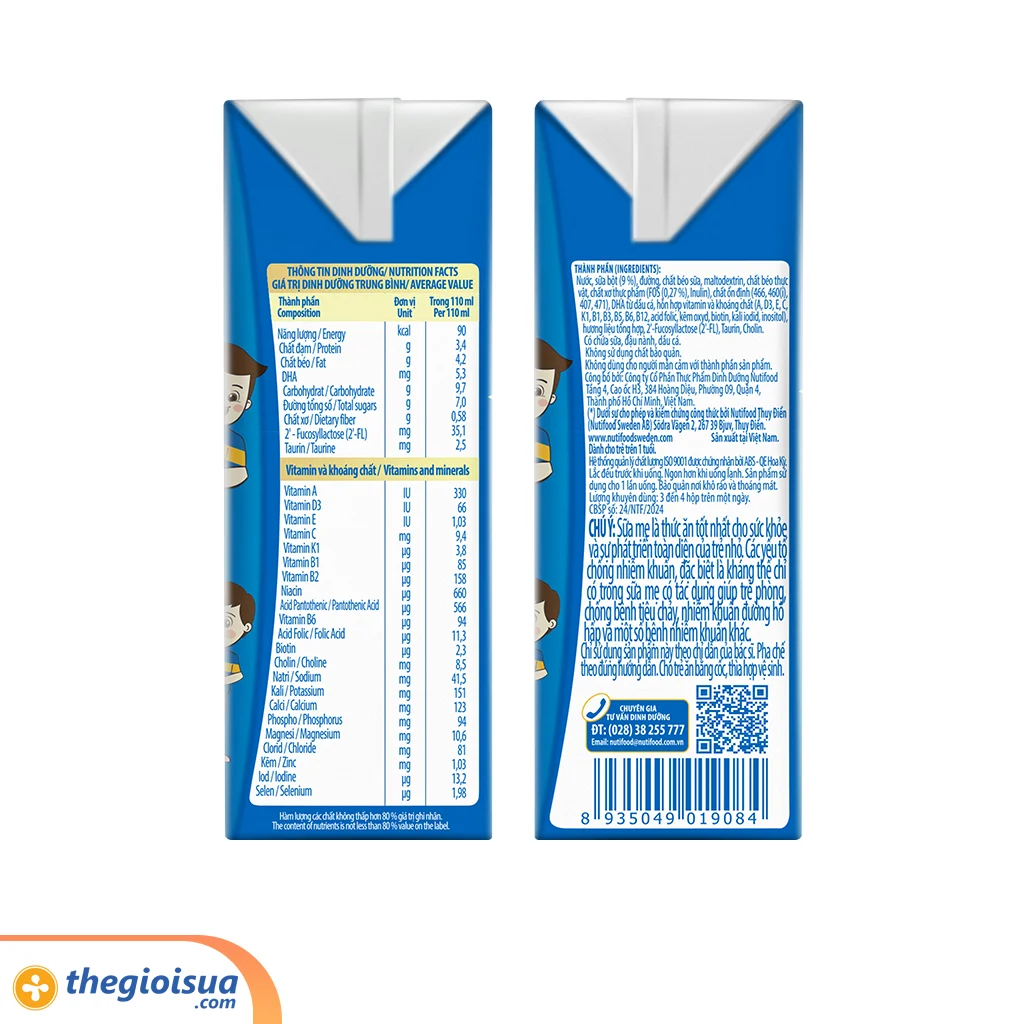 Sữa bột pha sẵn Growplus+ XANH NHẠT 1+ 180ml