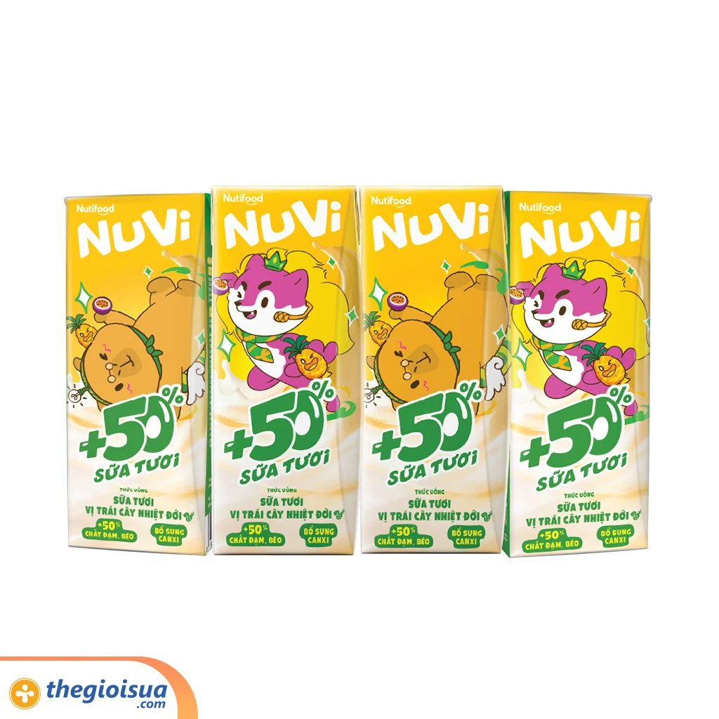 Sữa Tươi Nuvi Trái cây nhiệt đới hộp 180ml