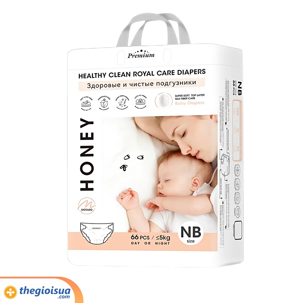 Bỉm trẻ em HONEY, dạng tã dán, Size NB (66 cái/bịch)
