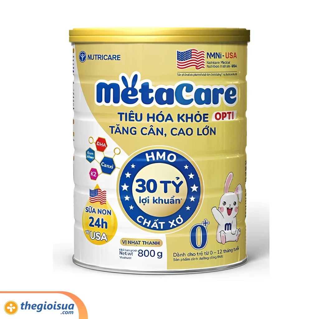 Sữa bột Metacare Opti 0+ 800g cho bé 0-12 tháng (Vàng)