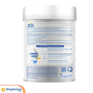 Sữa bột dinh dưỡng Nuvi Grow Height 2+ lon 800g