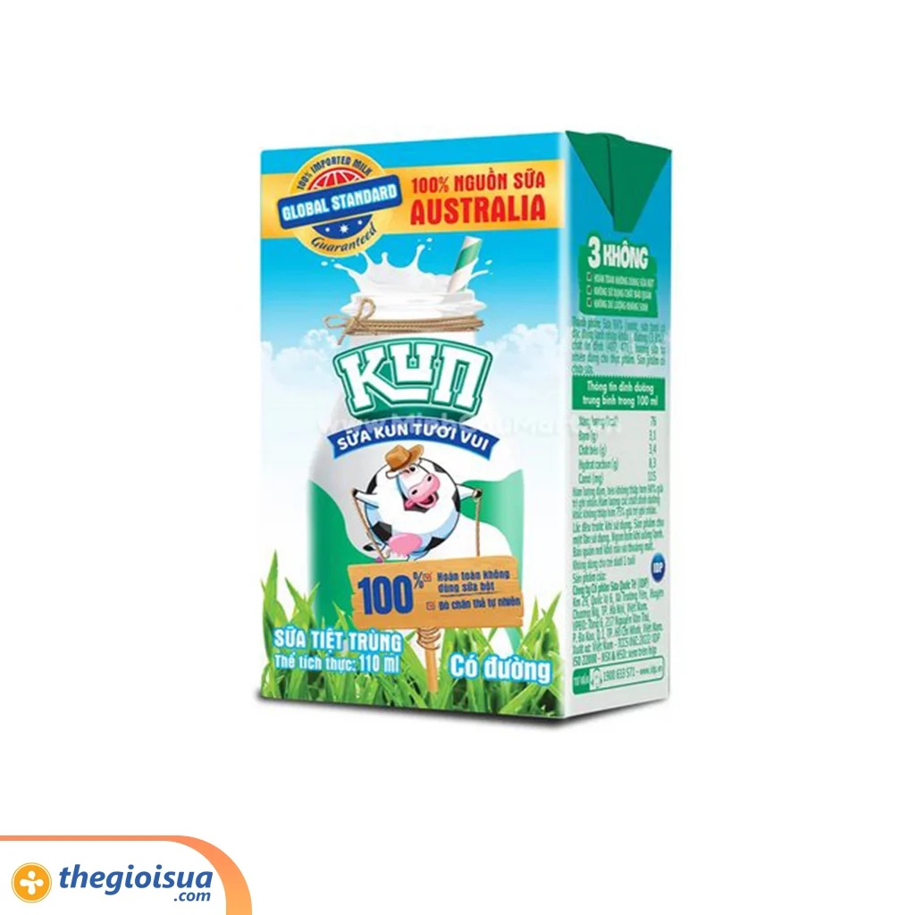 Sữa Kun tươi vui có đường 110ml