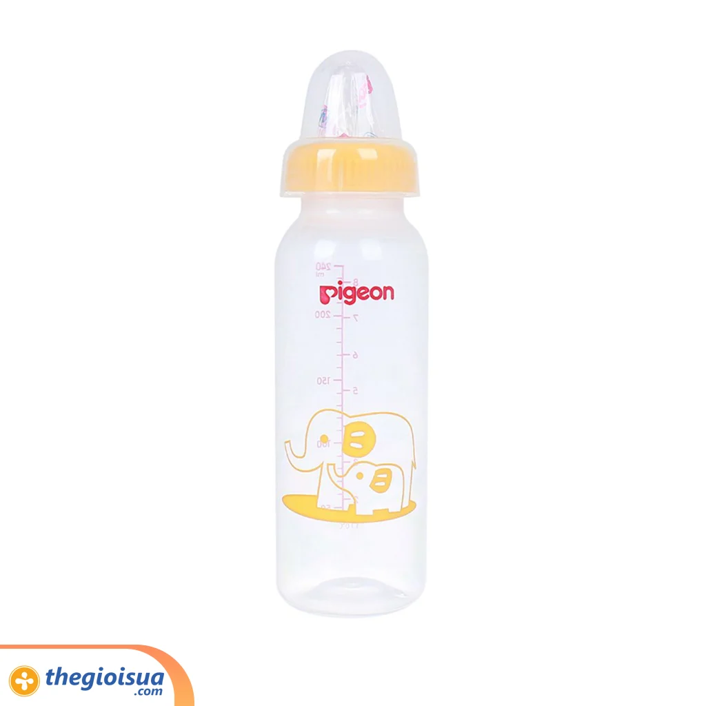 Bình sữa Pigeon PP tiêu chuẩn - Voi vàng 240ml