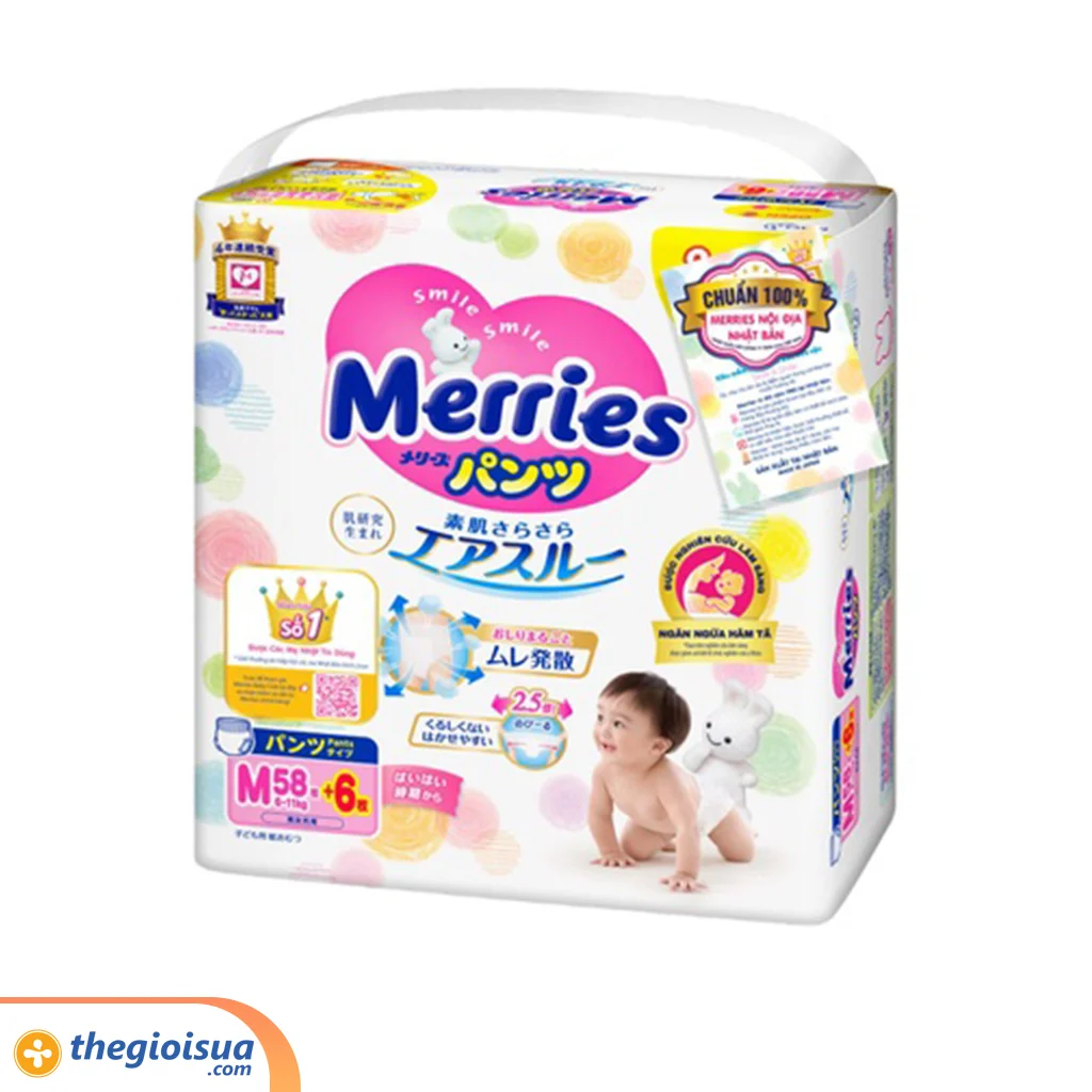 Tã quần Merries M58+6 miếng