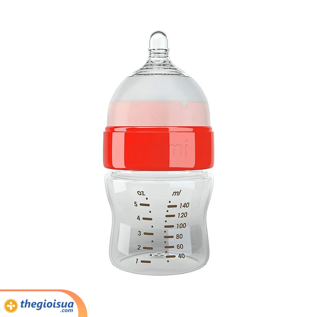 Bình sữa cao cấp PP Yoomi Cổ đỏ 140 ml