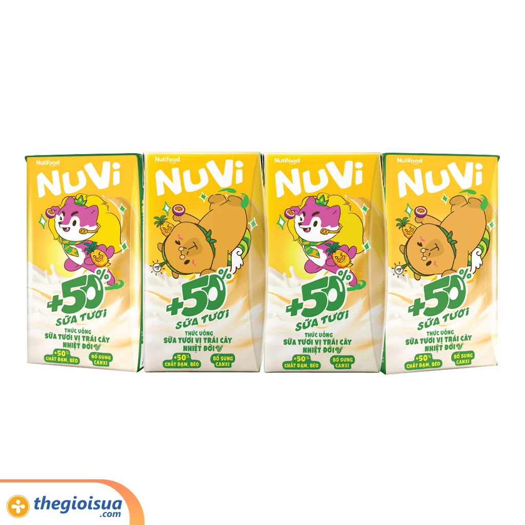 Sữa tươi trái cây Nuvi Trái cây nhiệt đới hộp 110ml