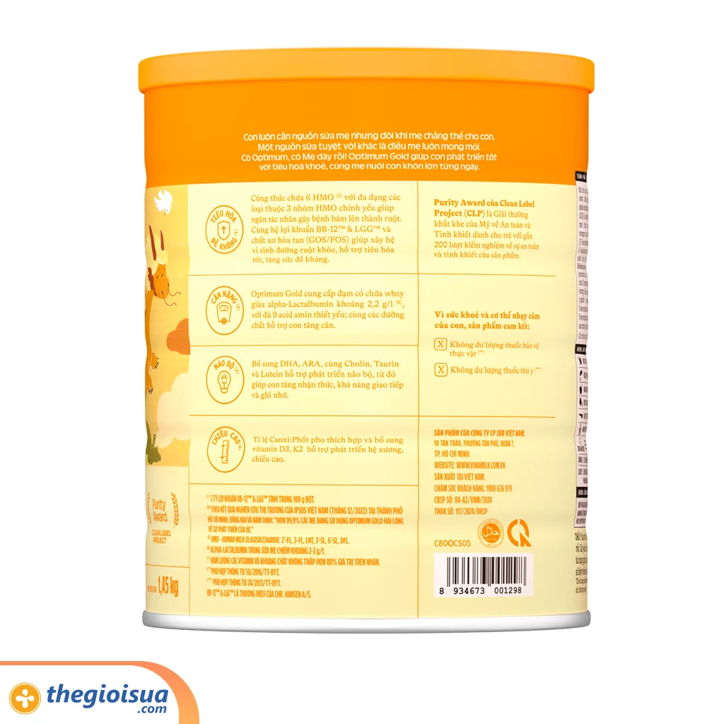 Sữa bột Optimum Gold 3 1450g mẫu mới