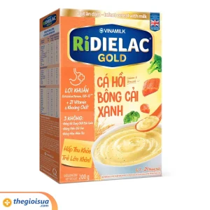 Bột ăn dặm Ridielac Gold Cá hồi bông cải xanh hộp giấy 200g