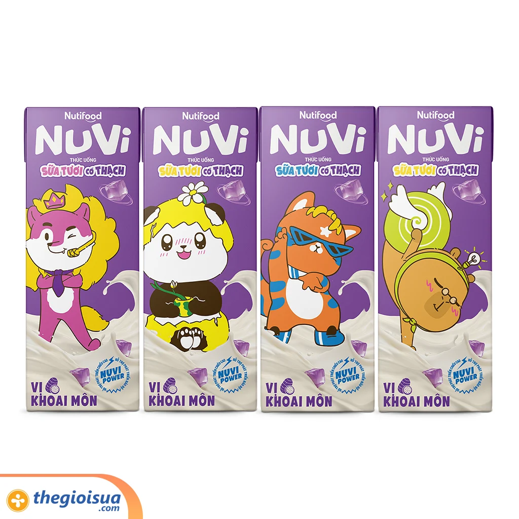 Sữa tươi NUVI có thạch vị khoai môn hộp 170ml