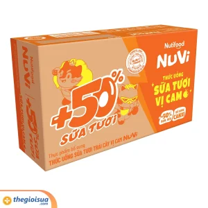 Sữa tươi trái cây tươi Nuvi cam hộp 180ml