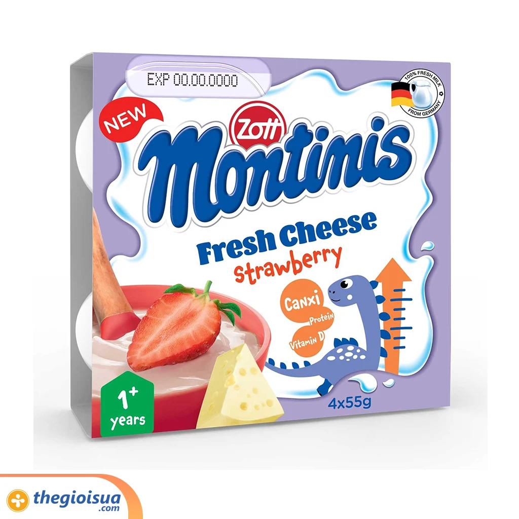 Phô mai tươi Montinis vị Dâu 4x55g