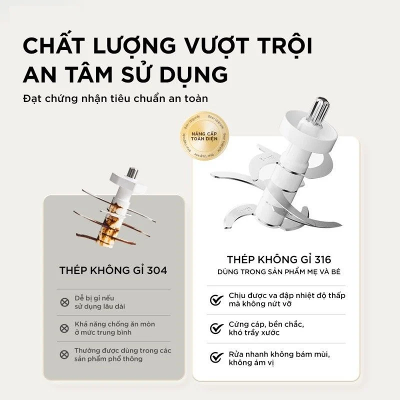 Máy xay ăn dặm 0.3L Bear CH-5H02D24
