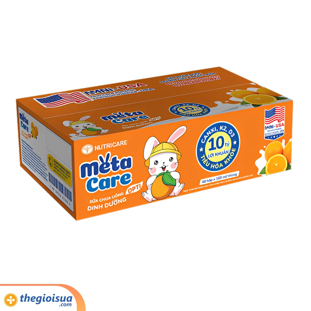 Sữa chua uống dinh dưỡng Metacare hương cam 180ml (Lốc 4 hộp)