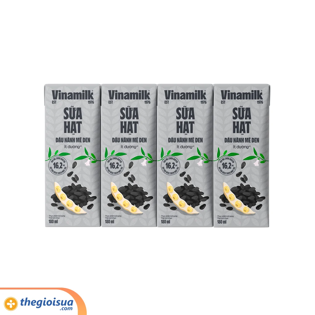Sữa hạt đậu nành mè đen Vinamilk hộp 180ml