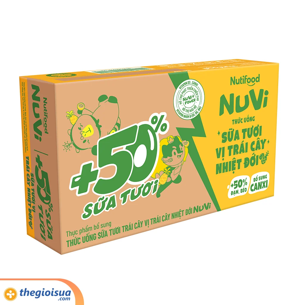 Sữa tươi trái cây Nuvi Trái cây nhiệt đới hộp 110ml