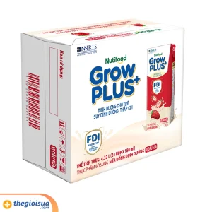 Sữa Pha Sẵn GrowPlus+ Vị Dâu sữa Hộp 180ml