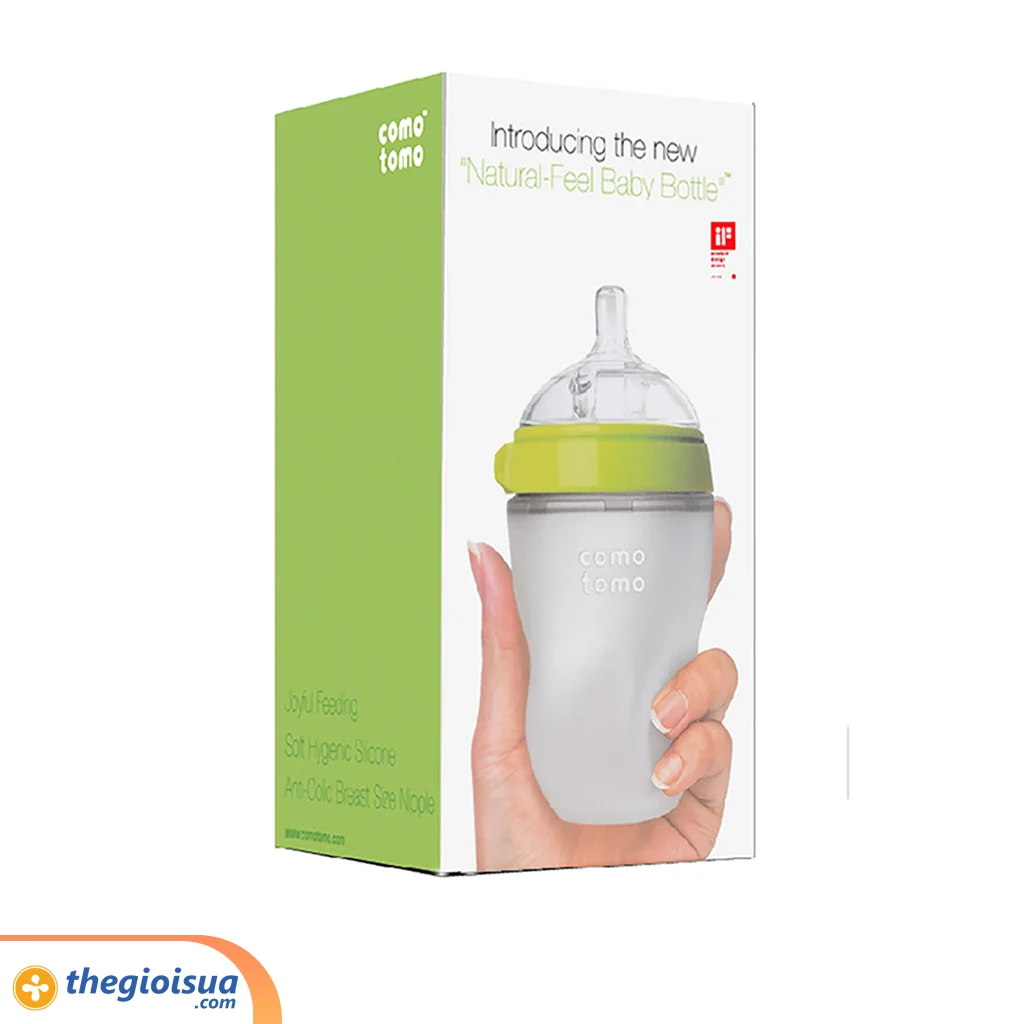 Bình sữa Comotomo Xanh 250ml cổ rộng