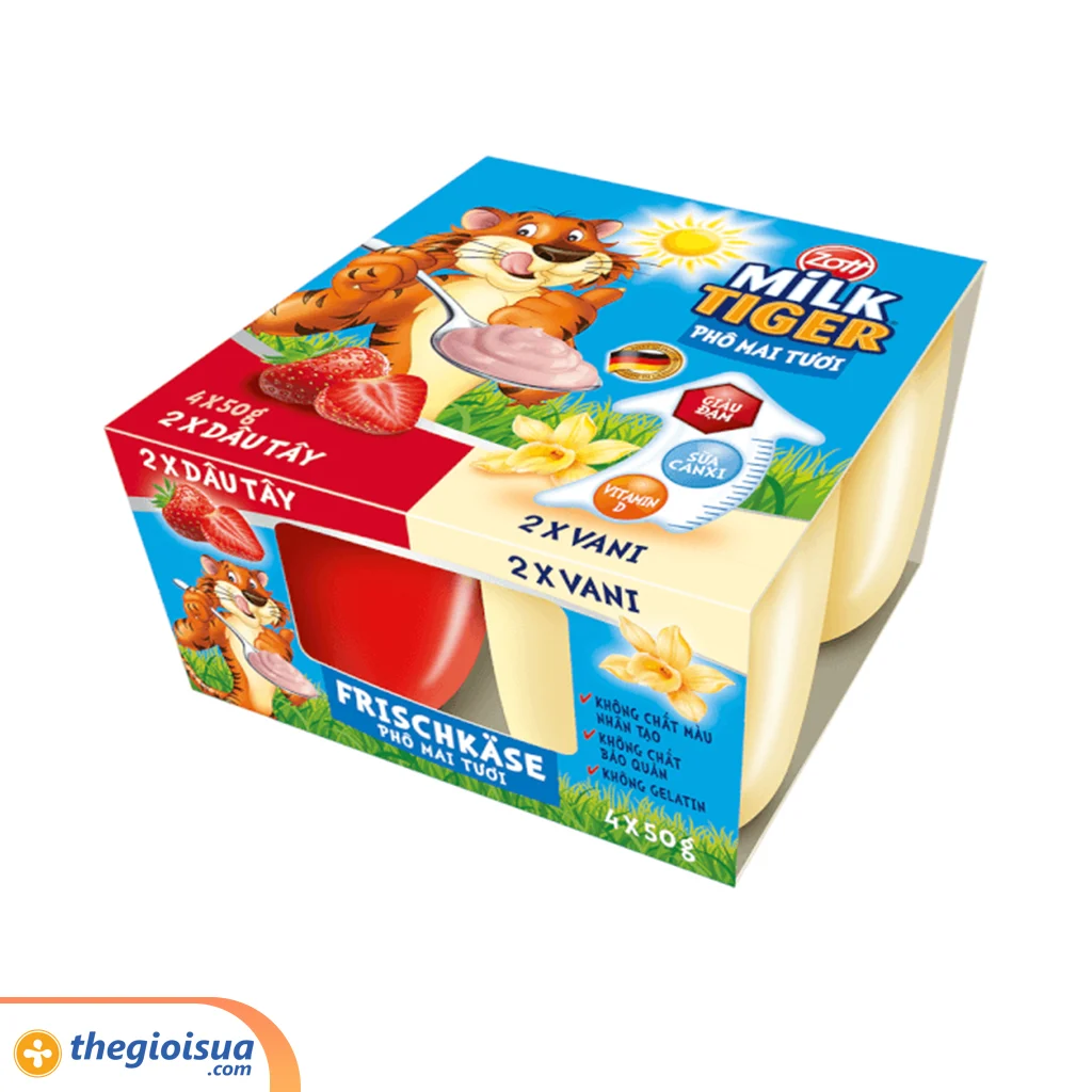 Phô mai tươi Milk Tiger Hương Dâu - Vani