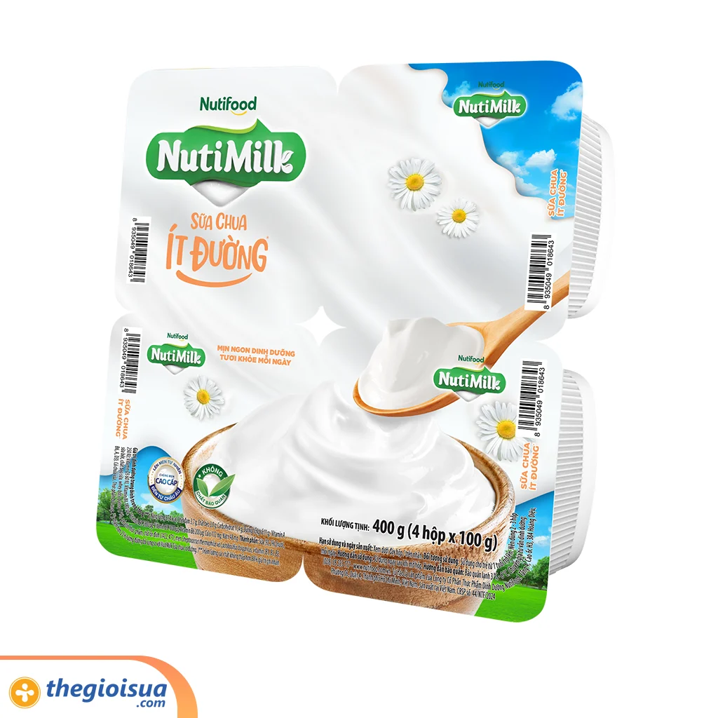 NUTIMILK Sữa chua ăn ít đường Hộp 100g