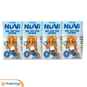 Sữa Tươi Lên Men Tiệt Trùng NUVI Vị Nguyên Bản 4x100ml