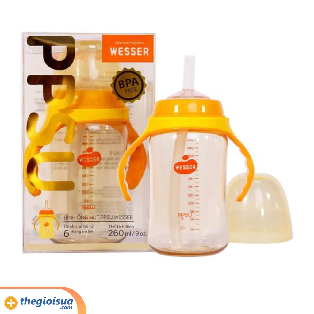 Bình ống hút PPSU Wesser 260ml