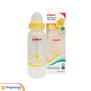 Bình sữa Pigeon PP tiêu chuẩn – Voi vàng 240ml