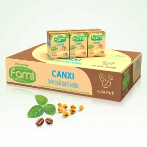Sữa đậu nành Fami Canxi vị cà phê 6x200ml – thùng 6 lốc