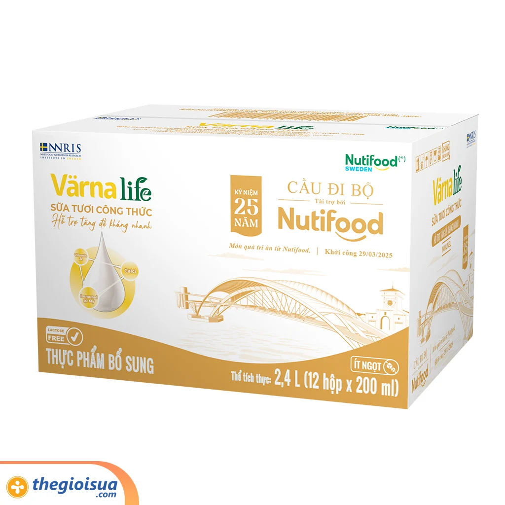 Thực Phẩm Bổ Sung Sữa Tươi Công Thức VARNALIFE (VÀNG) hộp 200ml