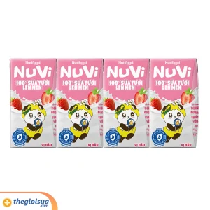 Sữa Tươi Lên Men Tiệt Trùng NUVI Vị Dâu 4x100ml