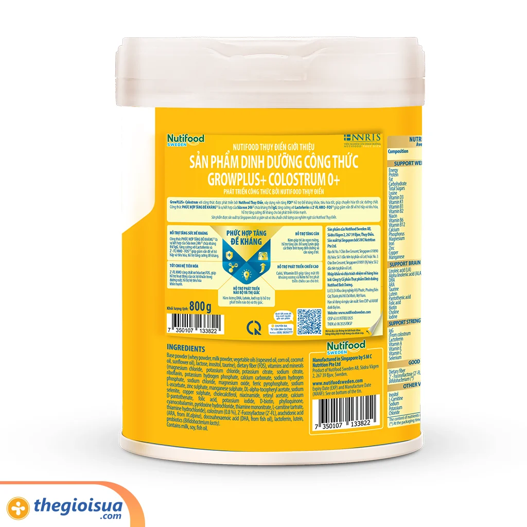 Sữa bột Grow Plus+ colostrum Lactoferrin 0+ 800g (từ 0-12 tháng)