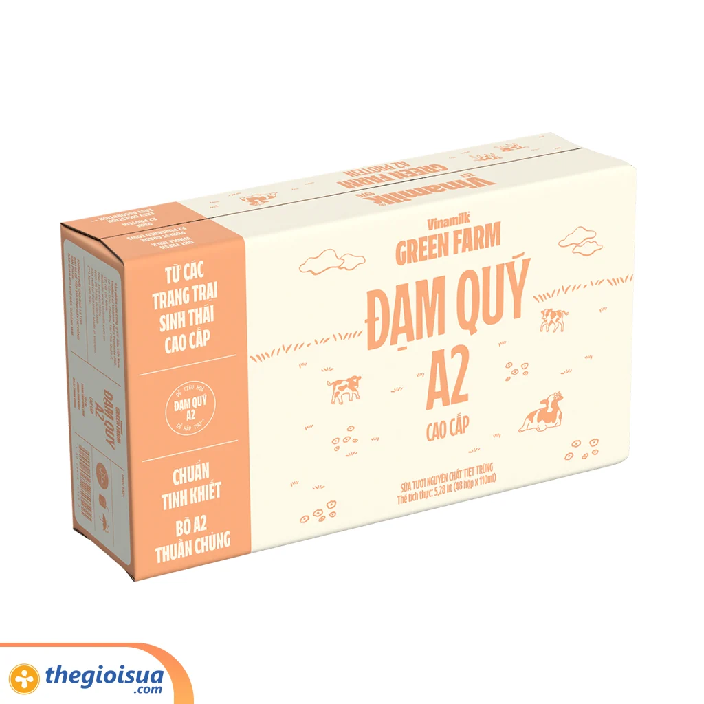 Sữa tươi tiệt trùng nguyên chất Green Farm A2 110ml