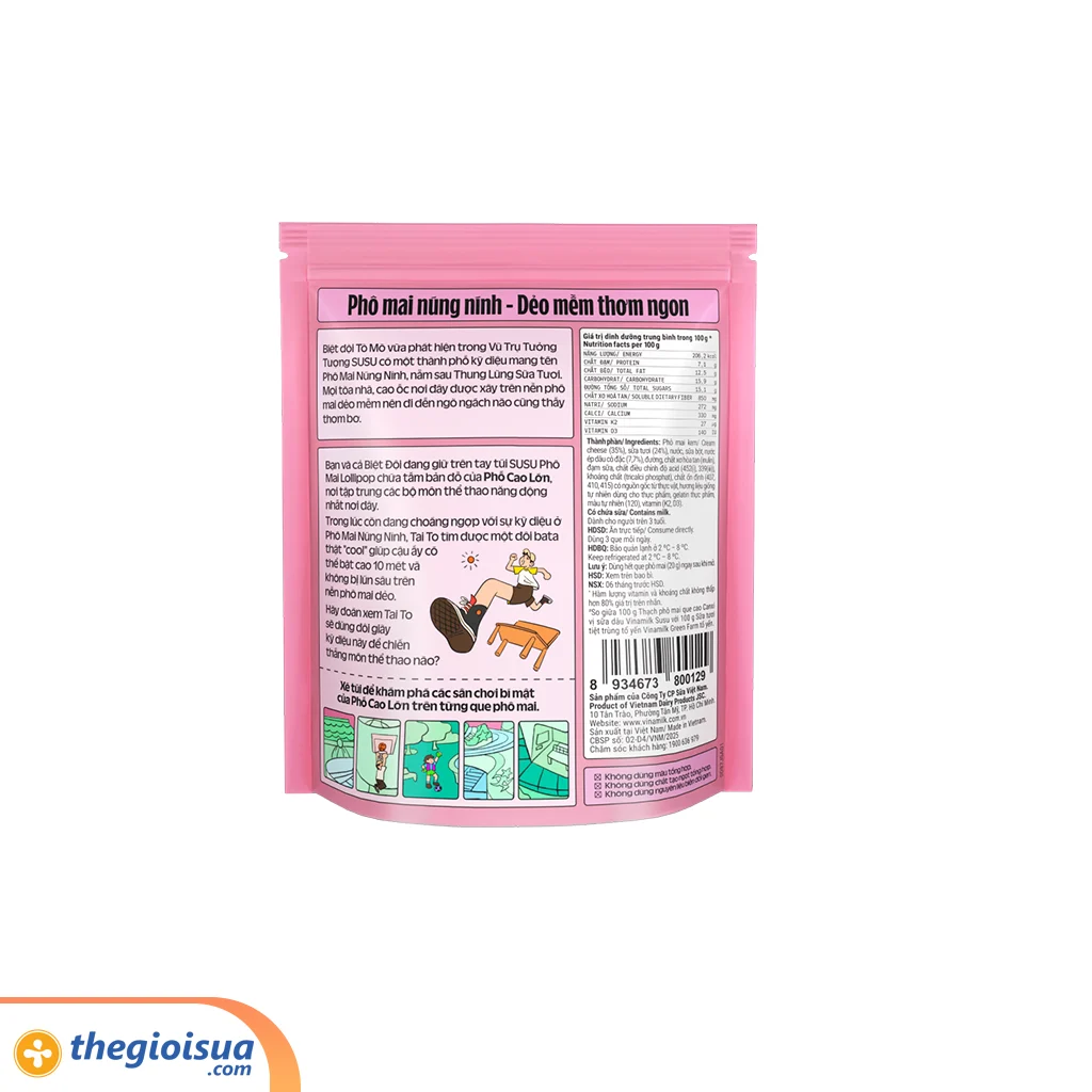 Thạch phô mai que Vinamilk SuSu – Vị Sữa Dâu 100g (1 túi 5 que)