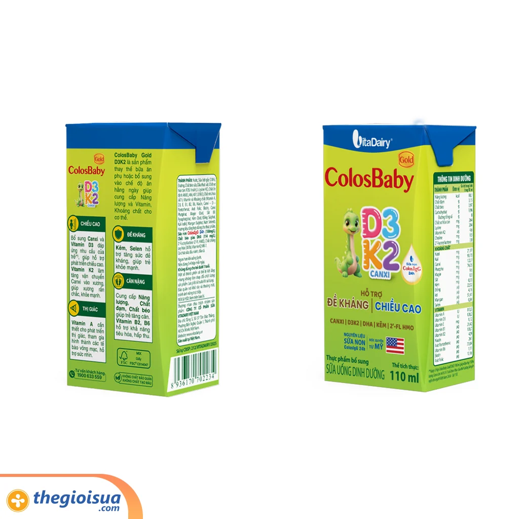 Sữa Uống Dinh Dưỡng Colosbaby Gold D3K2 110ml