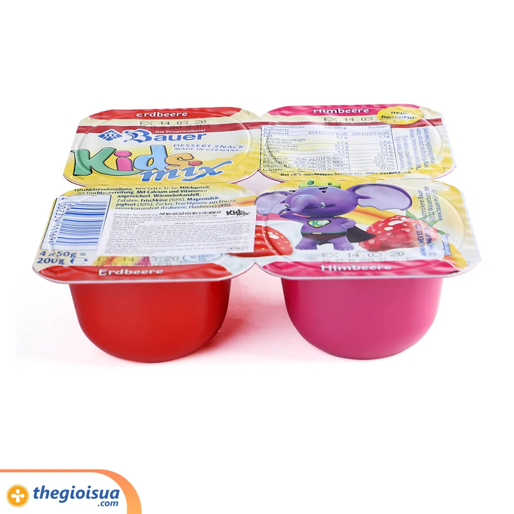 Phô mai hoa quả Kids Mix vị dâu mâm xôi