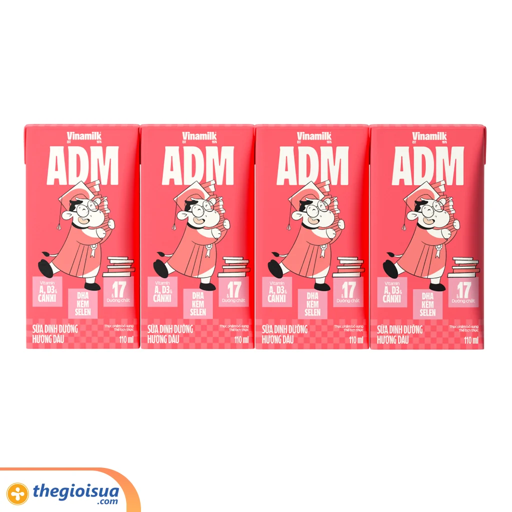 Sữa tươi Vinamilk ADM hương dâu 110ml